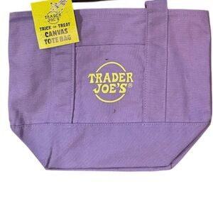 Trader Joe's Canvas Mini Tote Bag- , Purple